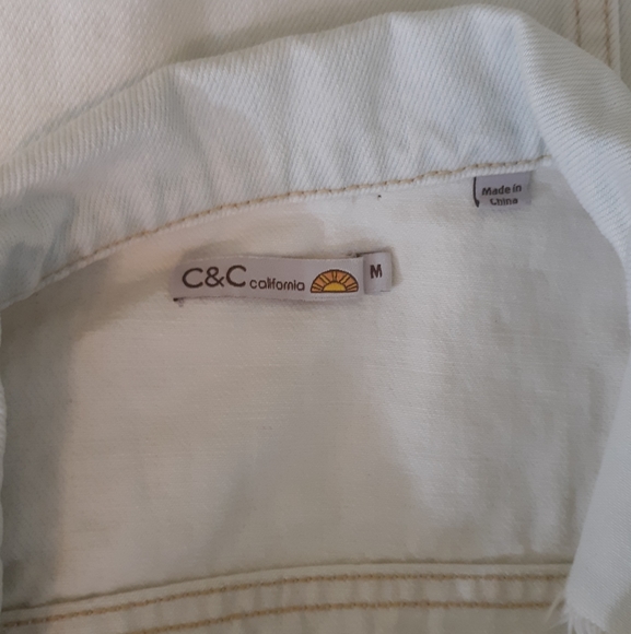 C&C California destructed kerry shrunken trucker jacket med. NWT - Picture 4 of 8